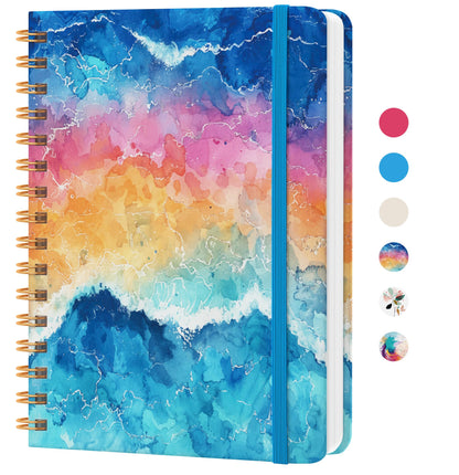 Lined Spiral Journal Notebook, A5 College Ruled Notebook for Note-Taking