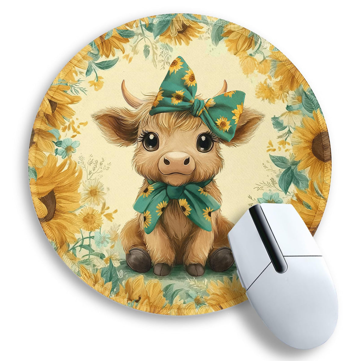 Gctriki Pink Round Mouse Pads for Desk, Cute Office Decor for Women 8.6 in