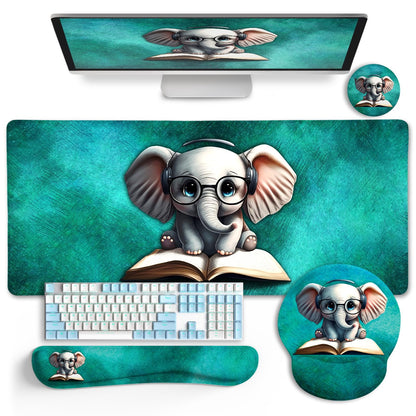 LIMKRIAN Goth Skull Mouse Pad Set Large Desk Mat for Desktop Decor