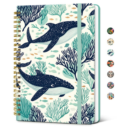 Taja Pretty Spiral Journal for Women, Lined Hardcover Notebook, 6" x 8"