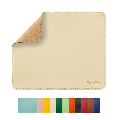 Leather Mouse Pad - Wooden Double-Side Mousepad with Stitched Edge, Waterproof Ultra Thin Mouse Pad for Computers, Laptop, Office & Home, 10.2 x 8.3 Inch, 1 Pack (Orange)