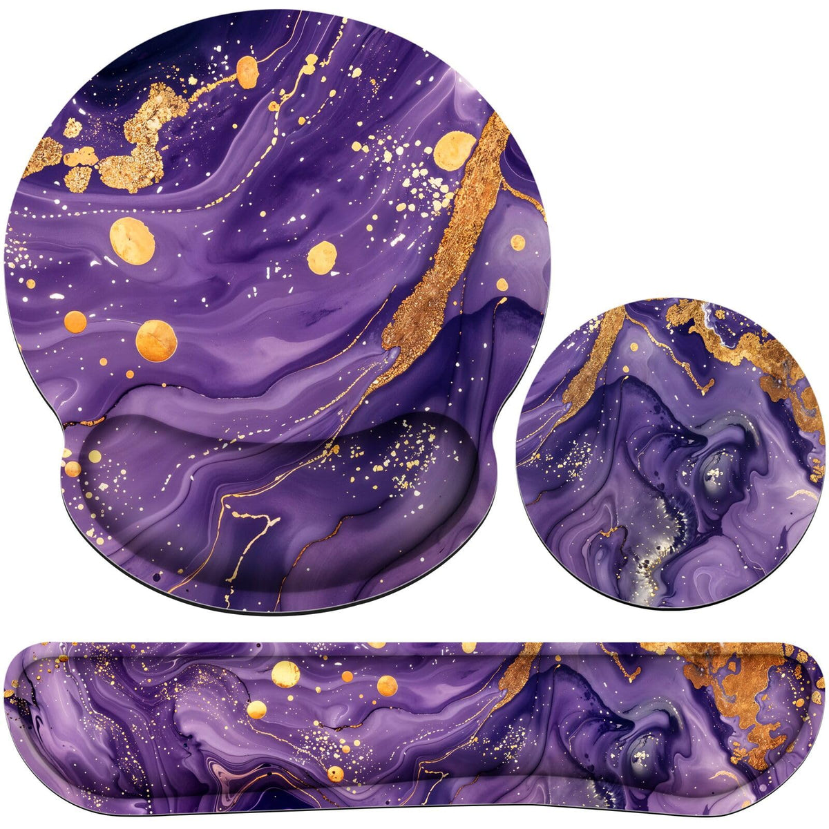 Mouse Pad with Wrist Rest Set, 3-in-1 Wrist Support Mouse Pad Set, Floral
