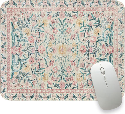 UTELKA Retro Boho Flroal Mouse Pad, Cute Mousepad for Desk Women 10x8