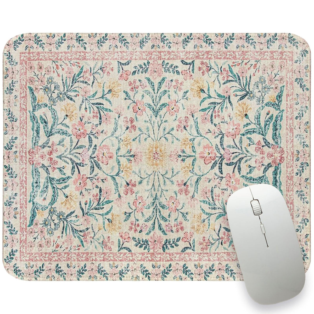 UTELKA Retro Boho Flroal Mouse Pad, Cute Mousepad for Desk Women 10x8