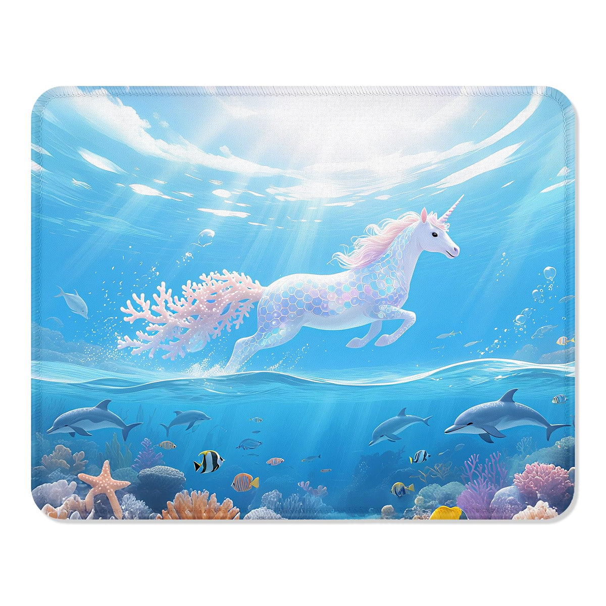ITNRSIIET Mouse Pad with Stitched Edge Premium Textured Smooth Precise Operation Waterproof Washable Non-Slip Rubber Base Desktop Protection Mat, 10.2×8.3×0.12 inches, Palm Texture