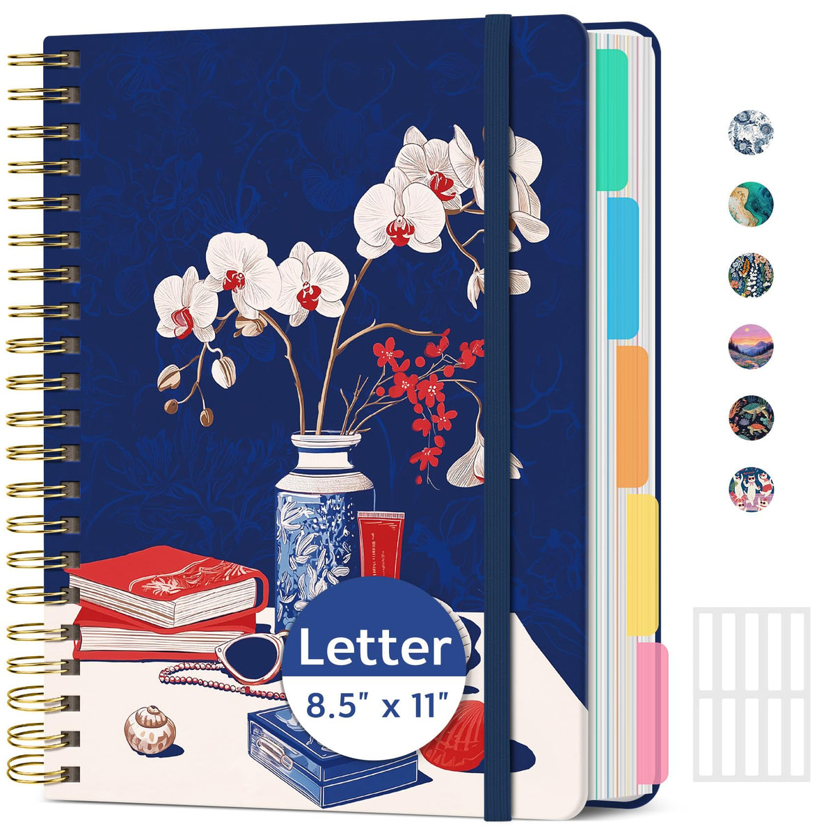 ZOTIA Large Spiral Notebooks for Work 5 Subject with Removable Dividers
