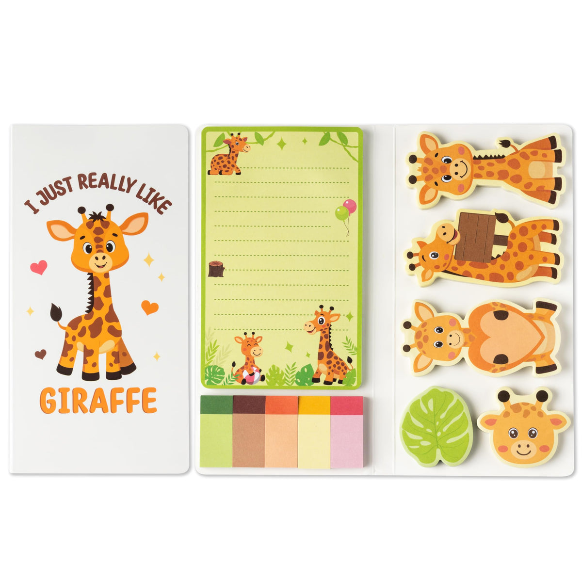 B1ykin Sticky Notes Set - 550 Sheets Memo Writing Pad Cat Floral Design