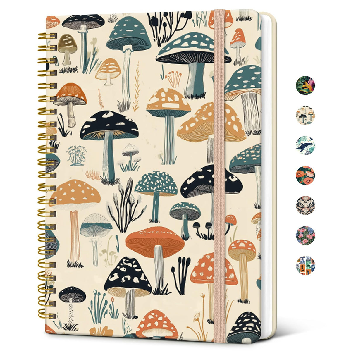 Taja Pretty Spiral Journal for Women, Lined Hardcover Notebook, 6" x 8"