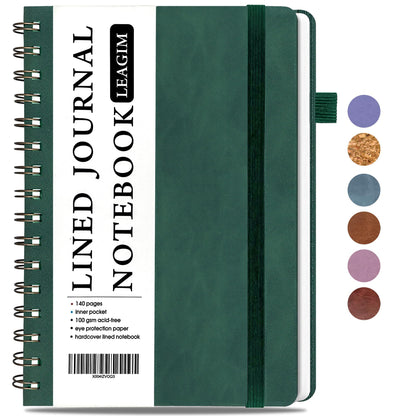 LEAGIM Lined Spiral Journal Notebook for Women & Men, College Ruled Hardcover Notebook for Work & Note Taking, Journals for Writing, 100 GSM, Business, School, 140 Pages, A5(5.8"x8.5") - Pink