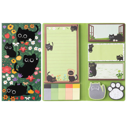 B1ykin Sticky Notes Set - 550 Sheets Memo Writing Pad Cat Floral Design