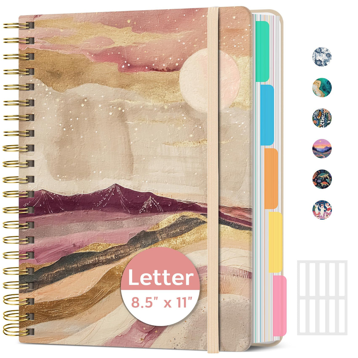 ZOTIA Large Spiral Notebooks for Work 5 Subject with Removable Dividers