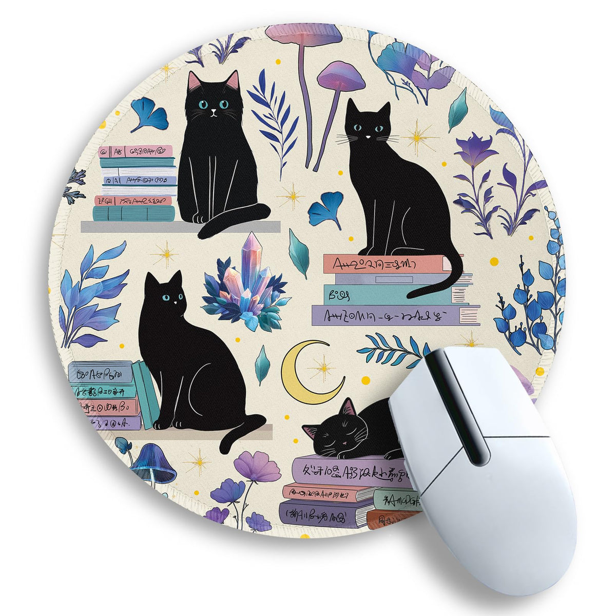 Gctriki Pink Round Mouse Pads for Desk, Cute Office Decor for Women 8.6 in