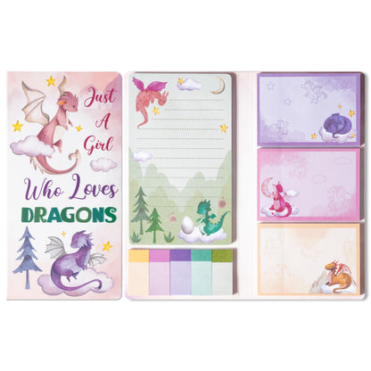 B1ykin Sticky Notes Set - 550 Sheets Memo Writing Pad Cat Floral Design