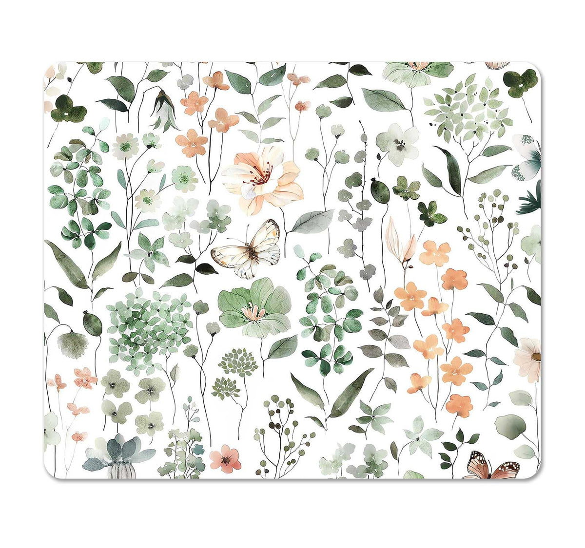 Square Cute Mouse Pad Daisy, Boho Floral Flower Mouse Pads for Desk, Non-Slip Rubber Beige Mousepad Washable Cloth, Minimal Computer Pad Decor Gifts, Coworker Gift for Girls Kids Women, 9.5x7.9 inch