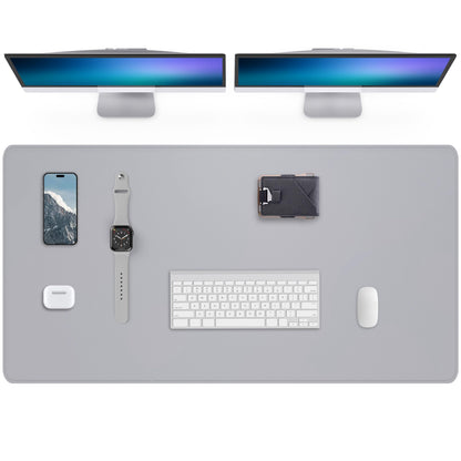 AFIING Desk Pad Protector 23.6" x 13.7" - Non-Slip Waterproof PU Leather Desk Mat for Mouse, Keyboard, Laptop, Office and Home Workspace (Beige)