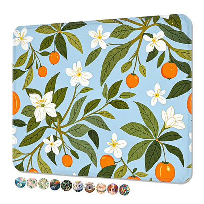 Mouse Pad, Cute Mouse Mat, 10" x 8", Colorful Flower Cat