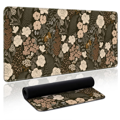 Aesthetic Desk Mat, Cute Enchanted Garden Desk Pad Protector for Work & Decor, 31.5" x 11.8", Pretty Non-Slip Extended Mouse Pad for Office or Home