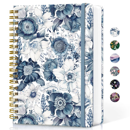 Taja Spiral Notebook for Work Thick Hardcover Lined Journal for Note Taking