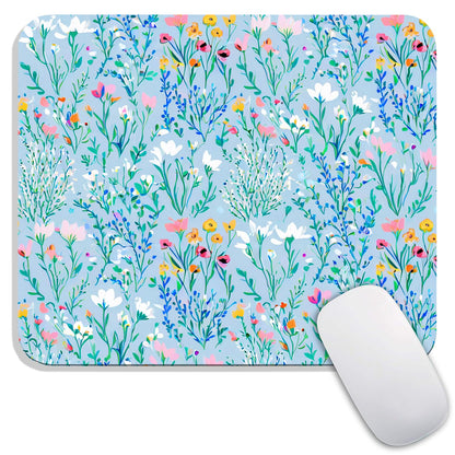 Square Mouse Pad Beautiful Flowers Plants, Personalized Premium-Textured Custom Mouse Mat Design, Washable Mousepad Cloth, Non-Slip Rubber Base Computer Mouse Pads for Wireless Mouse