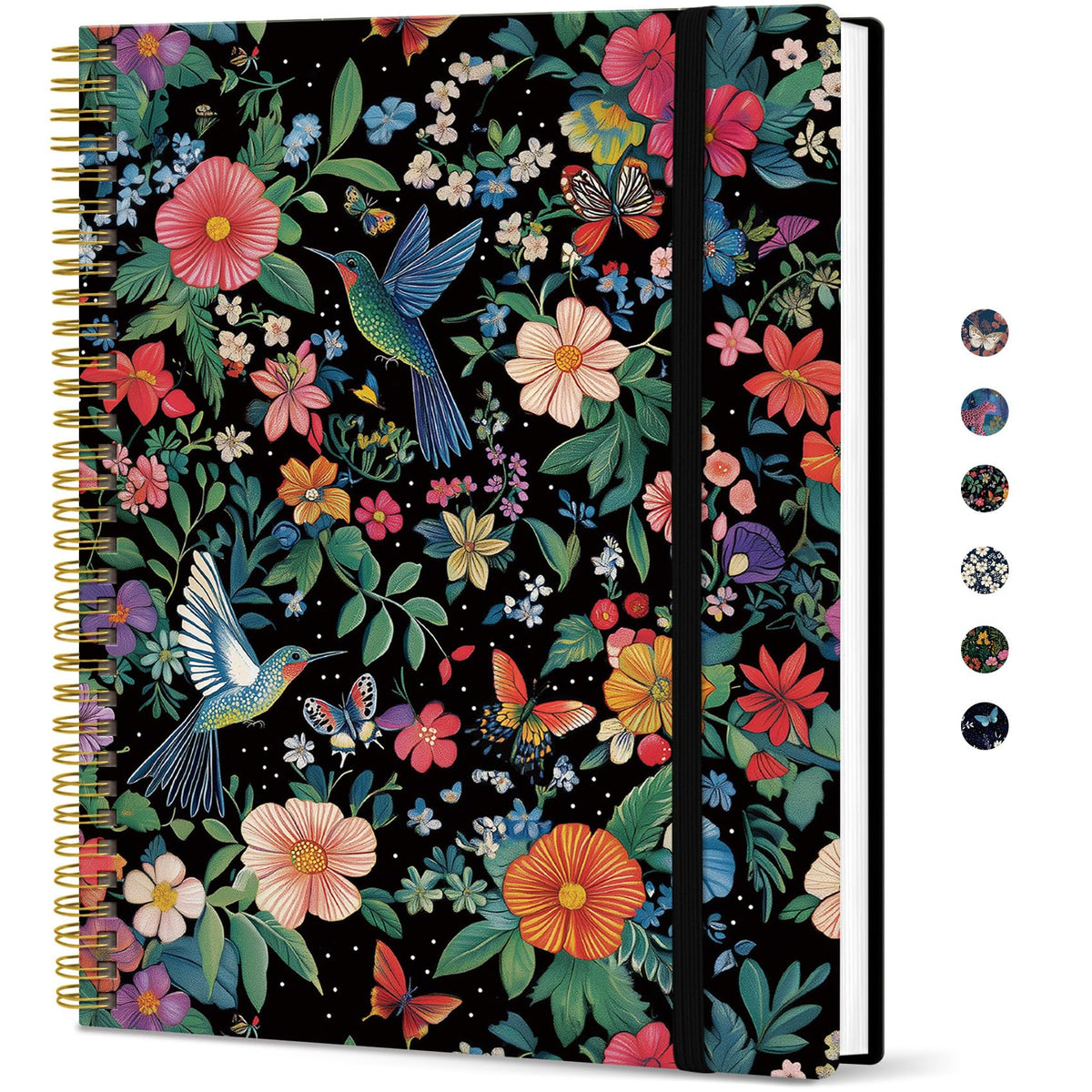 Taja Large Spiral Lined Journal for Women and Men, Notebook for Work