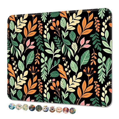 Mouse Pad, Cute Mouse Mat, 10" x 8", Colorful Flower Cat