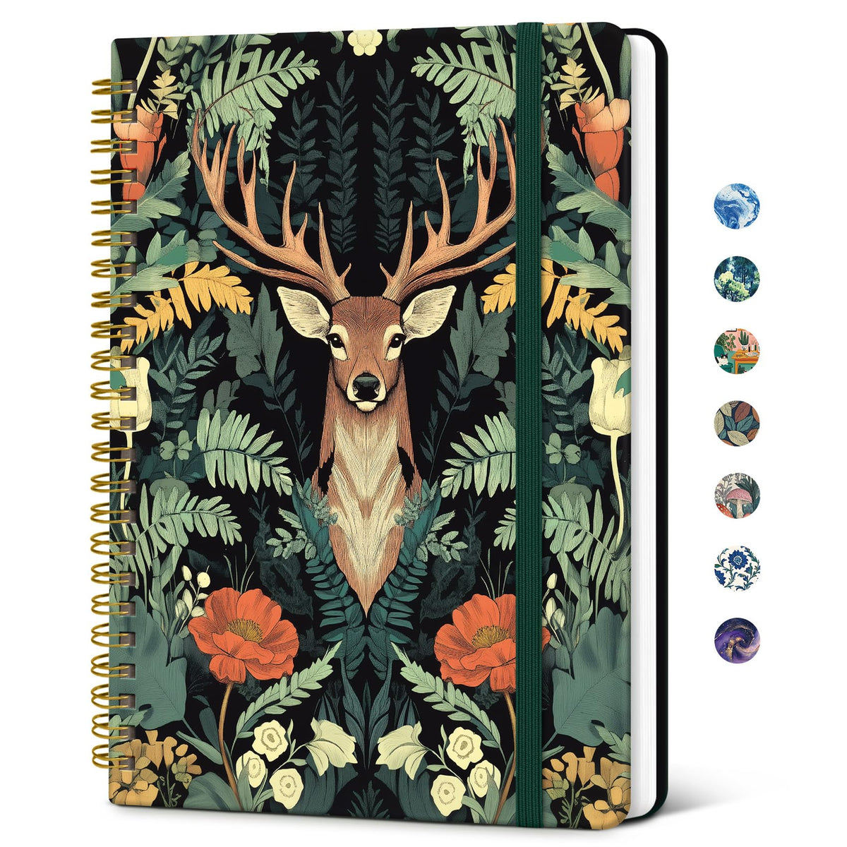 Taja Pretty Spiral Journal for Women, Lined Hardcover Notebook, 6" x 8"