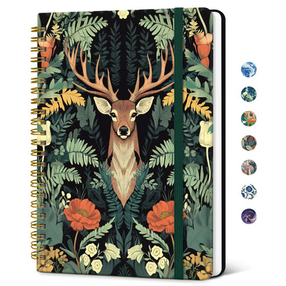 Taja Pretty Spiral Journal for Women, Lined Hardcover Notebook, 6" x 8"