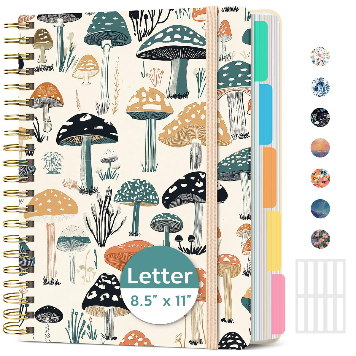 Taja Large Spiral Notebooks for Work 5 Subject with Removable Dividers