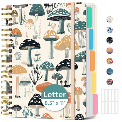 Taja Large Spiral Notebooks for Work 5 Subject with Removable Dividers