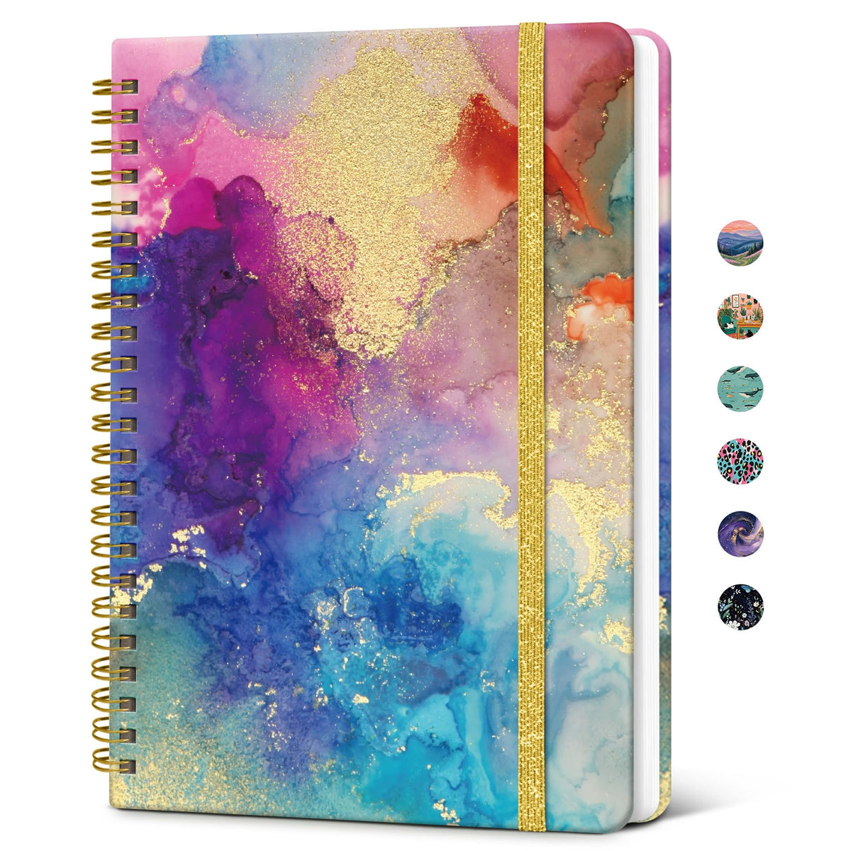 Taja Hardcover Journal for Women, Pretty Spiral Lined Notebook for Work, A5