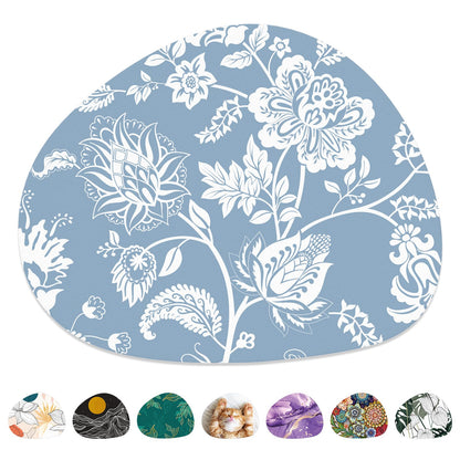 Mouse Pad, Premium-Textured Oval Computer Pad, 8.7" x 7.1" Thick 3 mm Anti-Slip Waterproof Rubber Cute Mouse Mat for Office, Home, Gaming, Laptop, PC, Artistic Dots