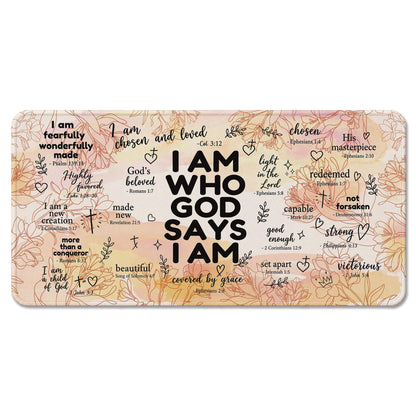 Inspirational Christian God Says I Am Mouse Pad, Minimalist Boho Floral Bible Verse Affirmation Mouse Pads Mousepad for Home Office Dorm Computers Laptop Supplies Desk Accessories, 9.5x7.9 Inch