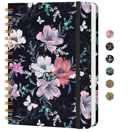 Lined Spiral Journal Notebook, A5 College Ruled Notebook for Note-Taking