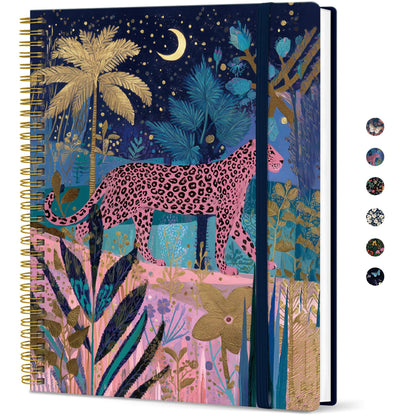 Taja Large Spiral Lined Journal for Women and Men, Notebook for Work
