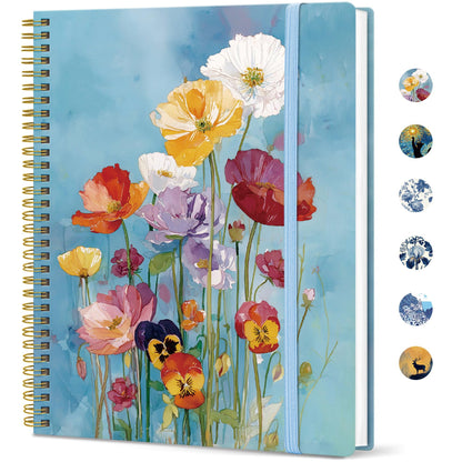 Taja Large Spiral Lined Journal for Women and Men, Notebook for Work