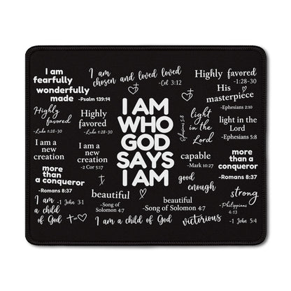 Inspirational Christian God Says I Am Mouse Pad, Minimalist Boho Floral Bible Verse Affirmation Mouse Pads Mousepad for Home Office Dorm Computers Laptop Supplies Desk Accessories, 9.5x7.9 Inch