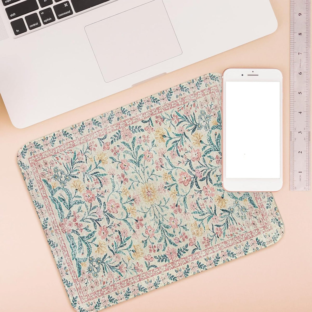 UTELKA Retro Boho Flroal Mouse Pad, Cute Mousepad for Desk Women 10x8