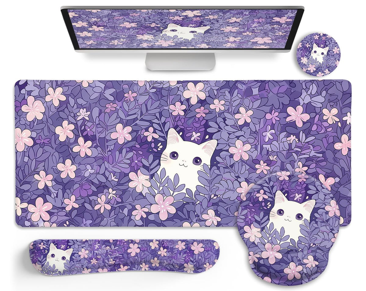 LIMKRIAN Goth Skull Mouse Pad Set Large Desk Mat for Desktop Decor