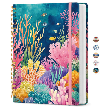 Taja Spiral Notebook for Work Thick Hardcover Lined Journal for Note Taking