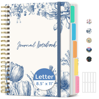 Taja Large Spiral Notebooks for Work 5 Subject with Removable Dividers