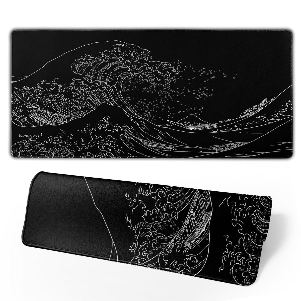 Japanese Mouse Pad, Large Japanese Desk Mat, XL Anime Gaming Keyboard Mat, Non-Slip Rubber Base, Big Extended Desk Protector for Home Office, 31.5”x11.8”