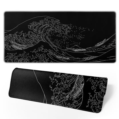 Japanese Mouse Pad, Large Japanese Desk Mat, XL Anime Gaming Keyboard Mat, Non-Slip Rubber Base, Big Extended Desk Protector for Home Office, 31.5”x11.8”