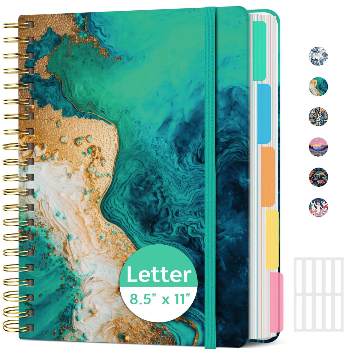 ZOTIA Large Spiral Notebooks for Work 5 Subject with Removable Dividers