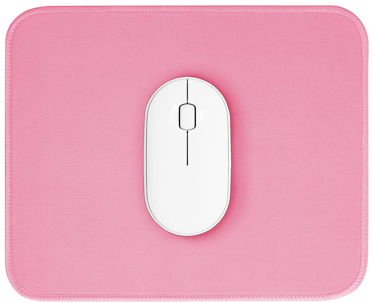 Pink Mouse Pad, Nice and Cute Mouse Pad, Splash-Proof Textured 10.2 x 8.2Inch, Stitched Edge Non-Slip Waterproof Rubber
