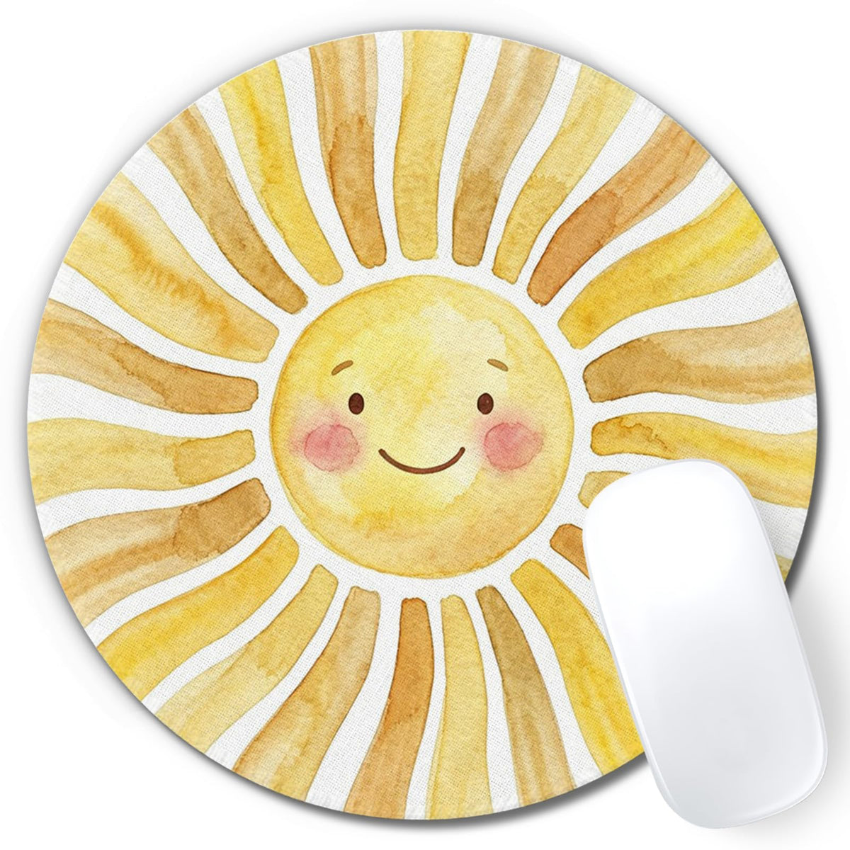 Boho Colorful Sunshine Rainbow Mouse Pad, Cute Sunshine Mouse Pads Mousepad for Desk Home Office Dorm Computers Laptop, Boho Office Supplies Desk Accessories, 7.9x7.9 Inch