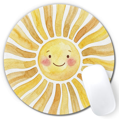 Boho Colorful Sunshine Rainbow Mouse Pad, Cute Sunshine Mouse Pads Mousepad for Desk Home Office Dorm Computers Laptop, Boho Office Supplies Desk Accessories, 7.9x7.9 Inch