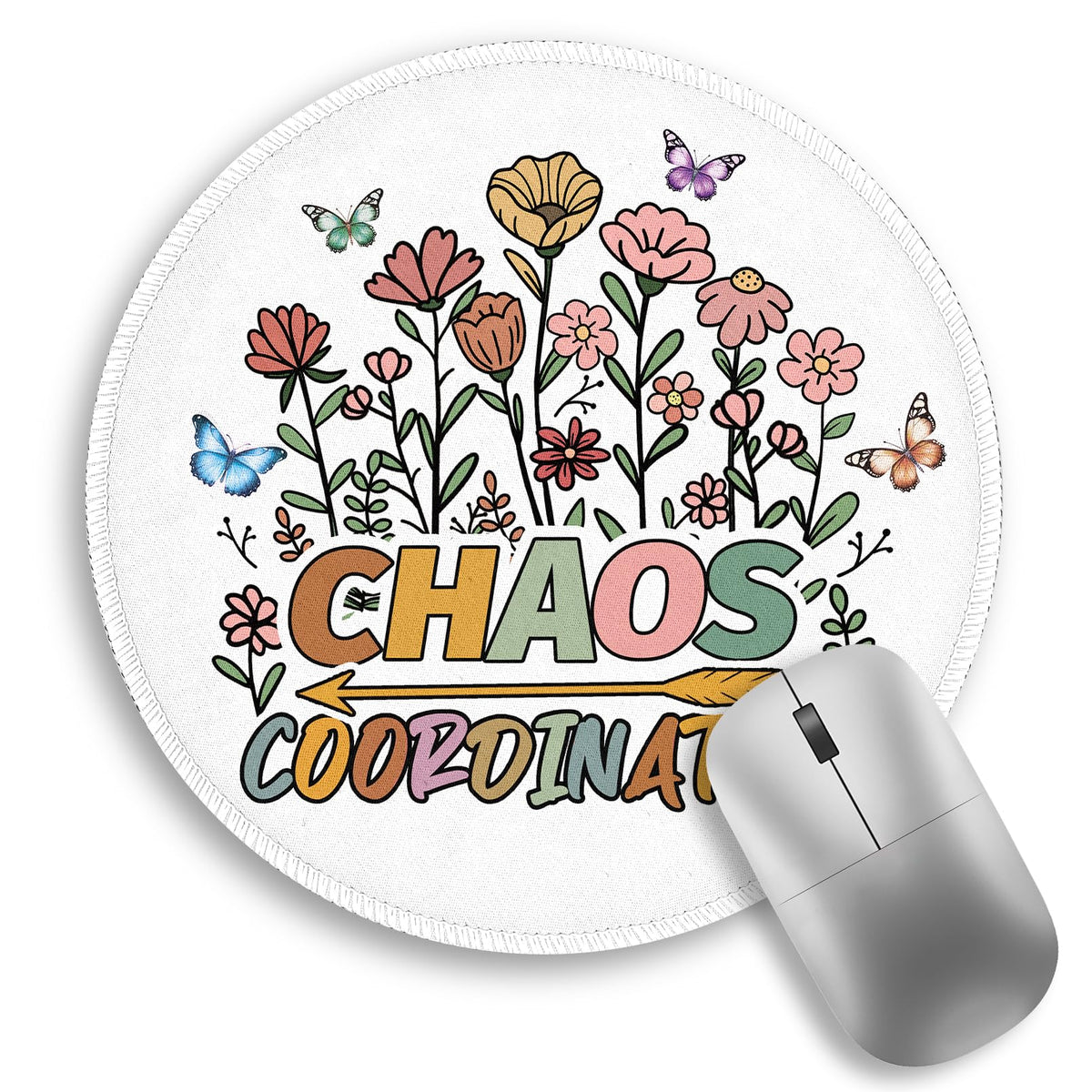 Inspirational Quote Work Mouse Pad, Positive Small Round Mousepad