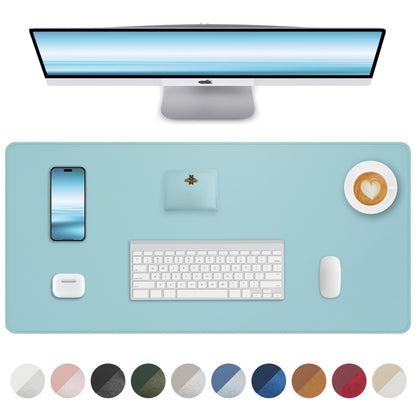 AFIING Desk Pad Protector 23.6" x 13.7" - Non-Slip Waterproof PU Leather Desk Mat for Mouse, Keyboard, Laptop, Office and Home Workspace (Beige)