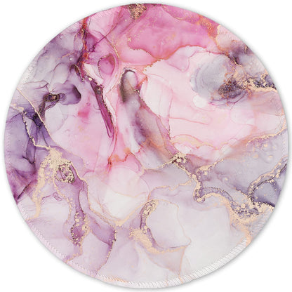 ITNRSIIET Marble Round Mouse Pad Pink Marble Customized Premium-Textured Washable Desktop Protection Mouse Mat with Non-Slip Rubber Base 7.87×7.87×0.12 inches, Pink Marble