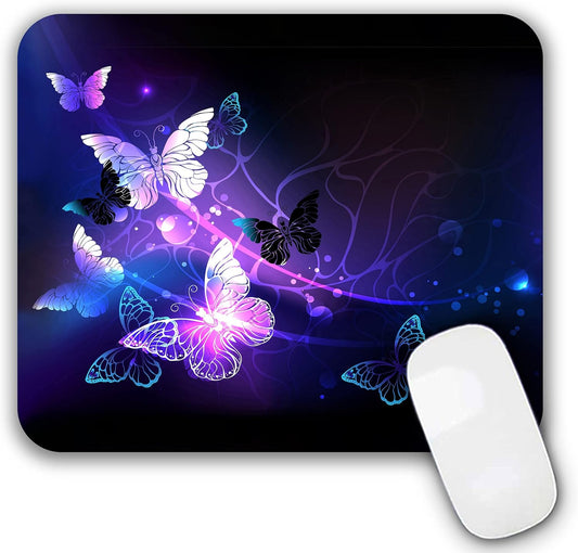 Mouse Pad Purple Butterflies Mouse Mat for Desk Laptop Computer